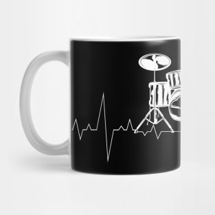 Drummer Musicien Drums Battement De Coeur Batteur Batterie Mug